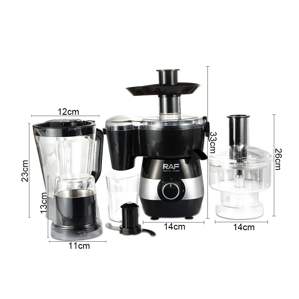 Robot de bucatarie multifunctional 6 in 1 RAF, 450W, 4 lame inox
