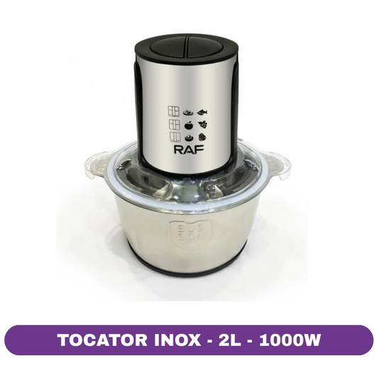 Tocator cu bol de inox RAF, 2L, 1000W