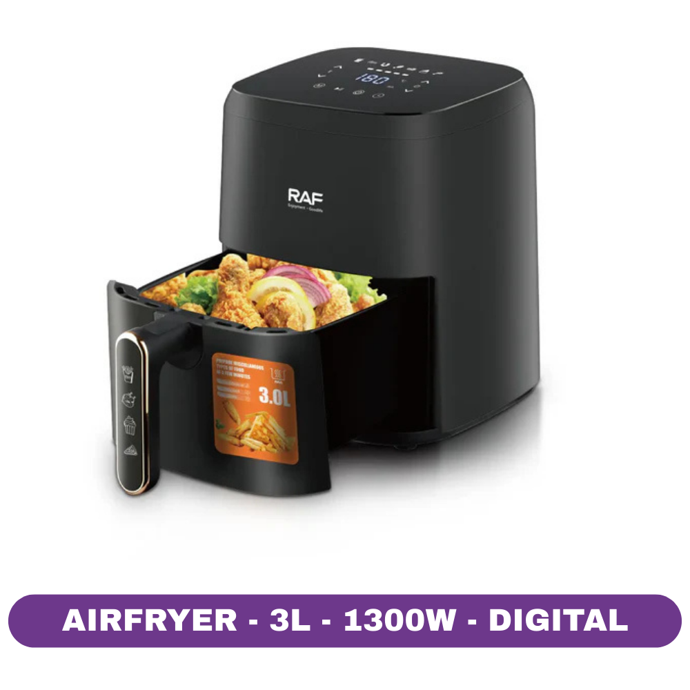 Friteuza cu aer cald RAF, 1300W, 3L, control digital