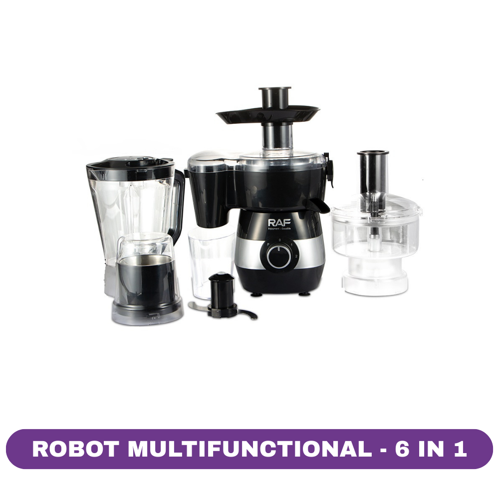 Robot de bucatarie multifunctional 6 in 1 RAF, 450W, 4 lame inox