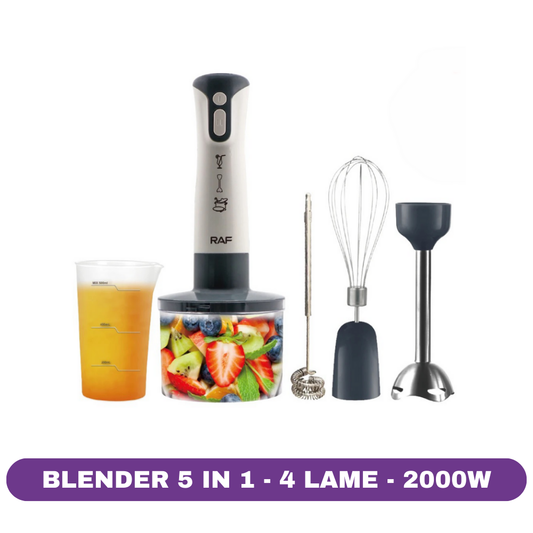 Blender 5 in 1 RAF R.340, tocator 4 lame otel