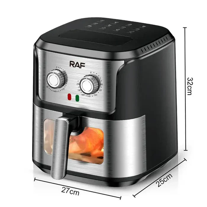 Friteuza cu Aer Cald RAF R.5329 – 1600W, 6.8L, Geam