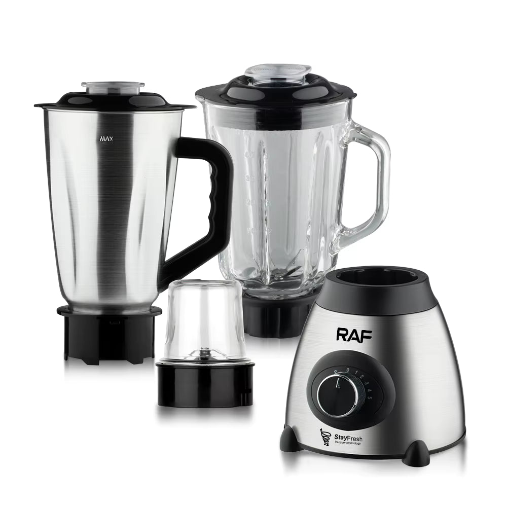 Blender inox&sticla 3 in 1 RAF R.2871, 1000W, 1.5L, 8 lame